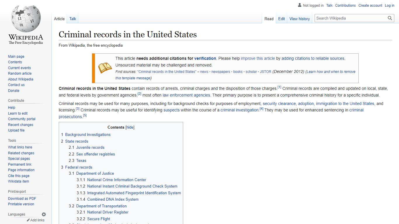 Criminal records in the United States - Wikipedia